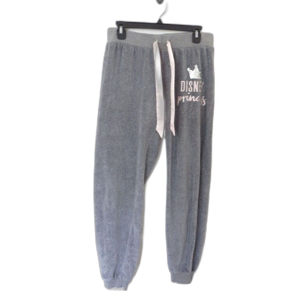 Disney Princess Women's Gray Fleece Joggers/Pajamas Y2K M EUC